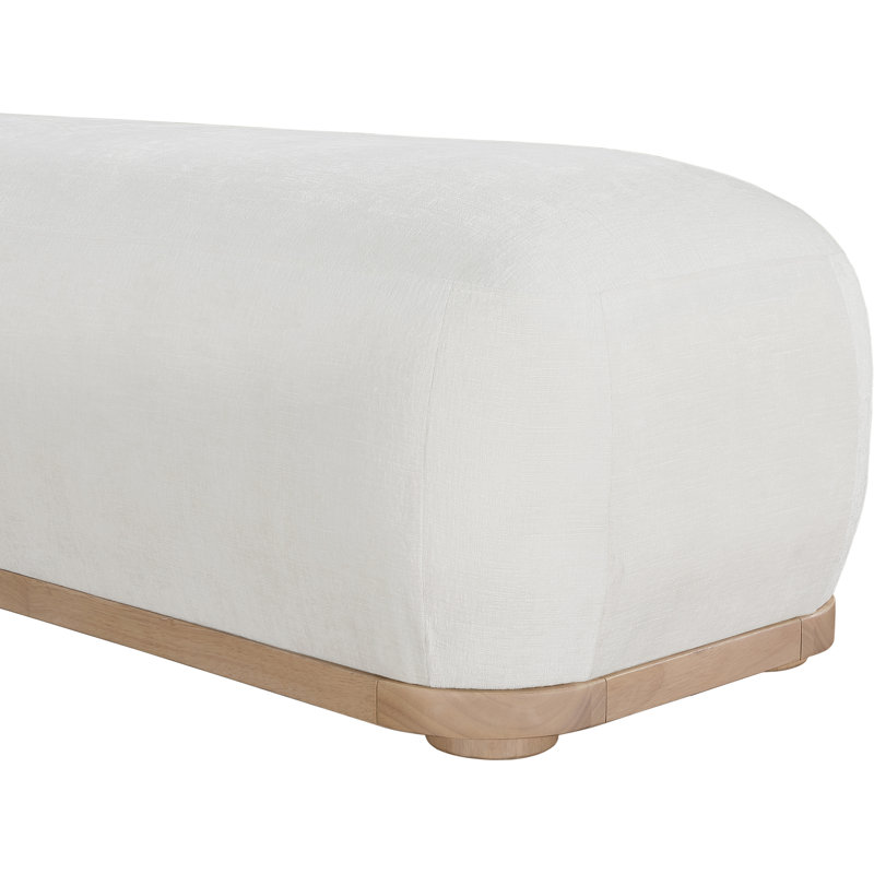 Banc en tissu Calum Chenille, Tissu chenille crème, Natural