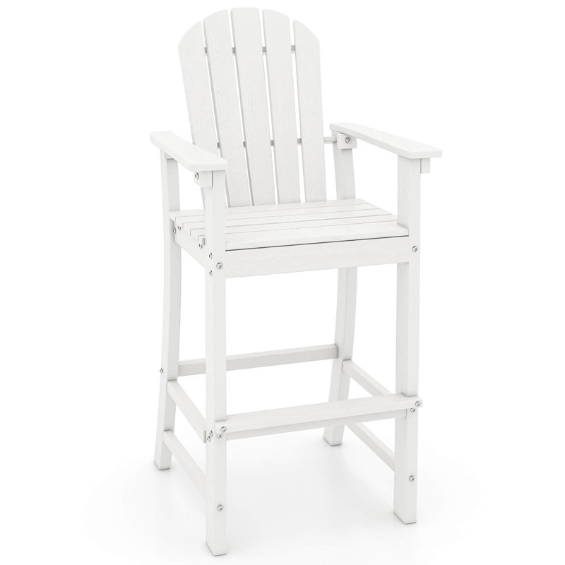 Tabouret d'extérieur à hauteur de bar Hdpe, Blanc