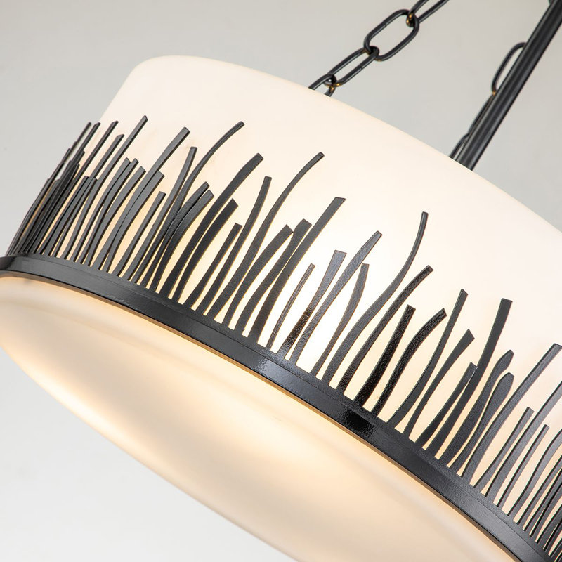 Sawgrass 2 - Light Shaded Drum Pendant, Matte Black
