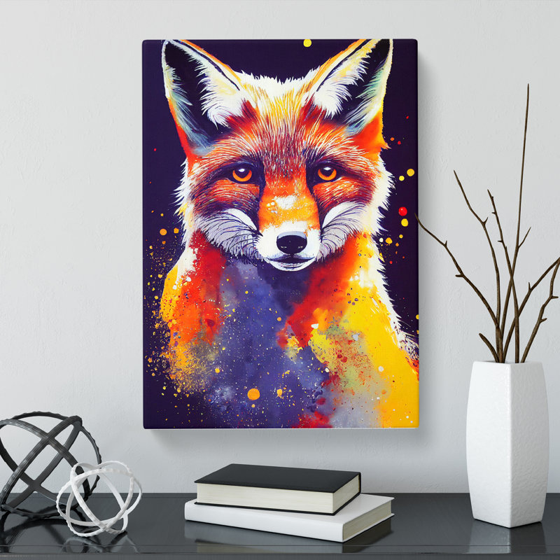 Fox Splatter Vol.2 - Wrapped Canvas, 60cm H x 40cm W x 3cm D