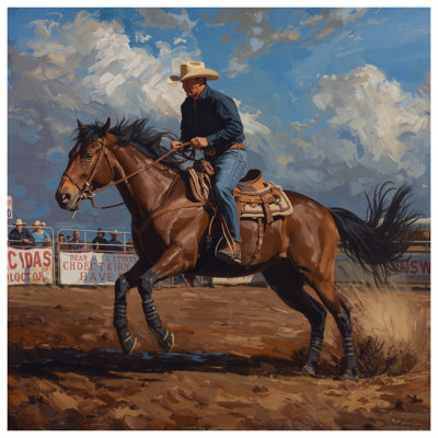 Cowboy Riding Horse Double Sided Throw Pillows