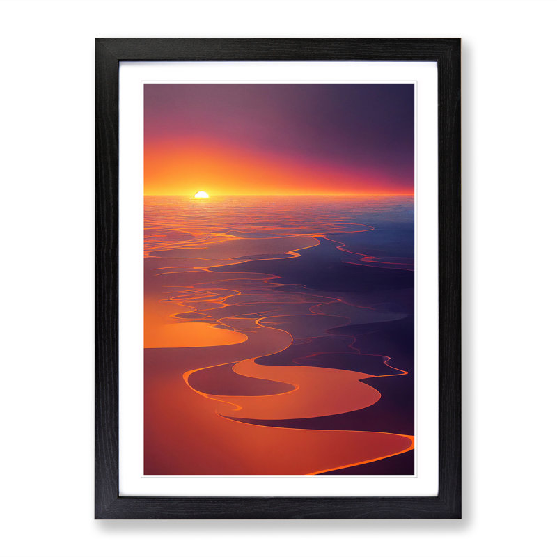 Intoxicating Sunset - Single Picture Frame Painting, Black, 64cm H x 46cm W x 2cm D