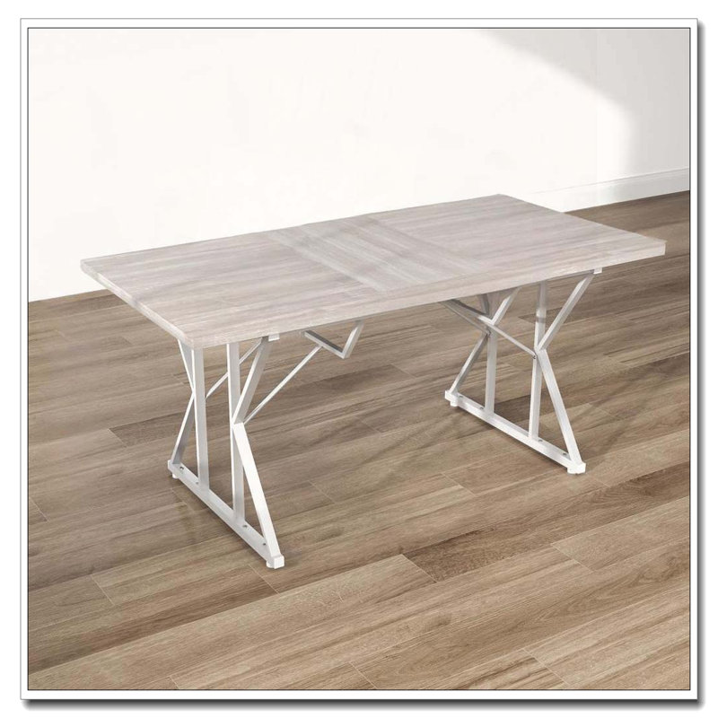 Expandable Table Nordic Style Stable Heavy Duty Solid Base, Grey