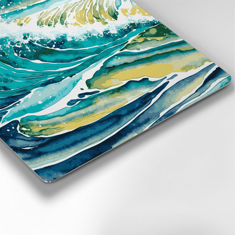 «Coastal Tropical Waters», art mural en métal beige, H 32 po x l 32 po