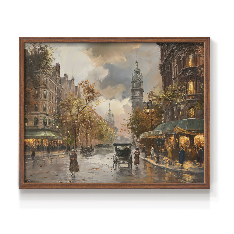 Paysage, série CLCLXXVII, reproduction encadrée, H 22 po x l 28 po, Noyer
