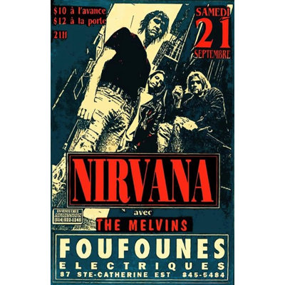  Officially Licensed Nirvana French Promo Art Poster - 24 x 36 Inch - Decorative Print - Poster Paper - Ready to Frame