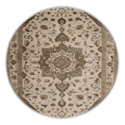 Tapis beige Tabriz lavable à la machine