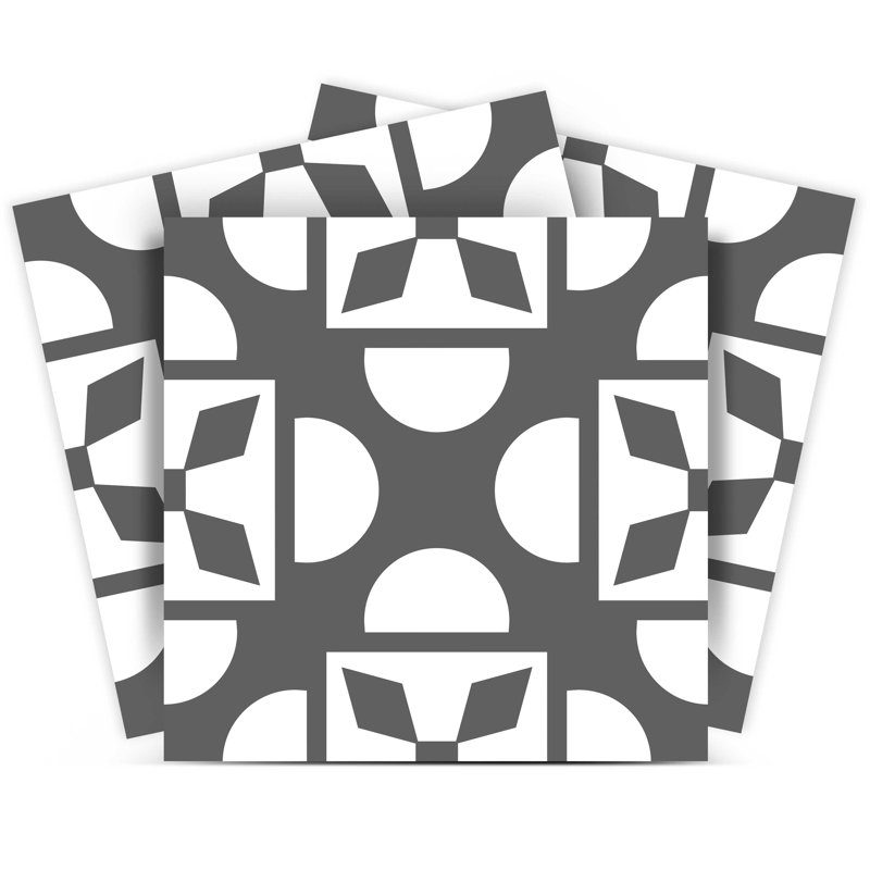 Carreau de mosaïque en vinyle auto-adhésif l 12 po x L 12 po, Noir
