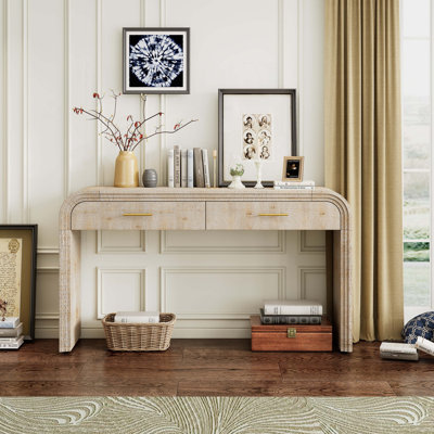 Wood Storage Console Table Sofa Table with Drawers