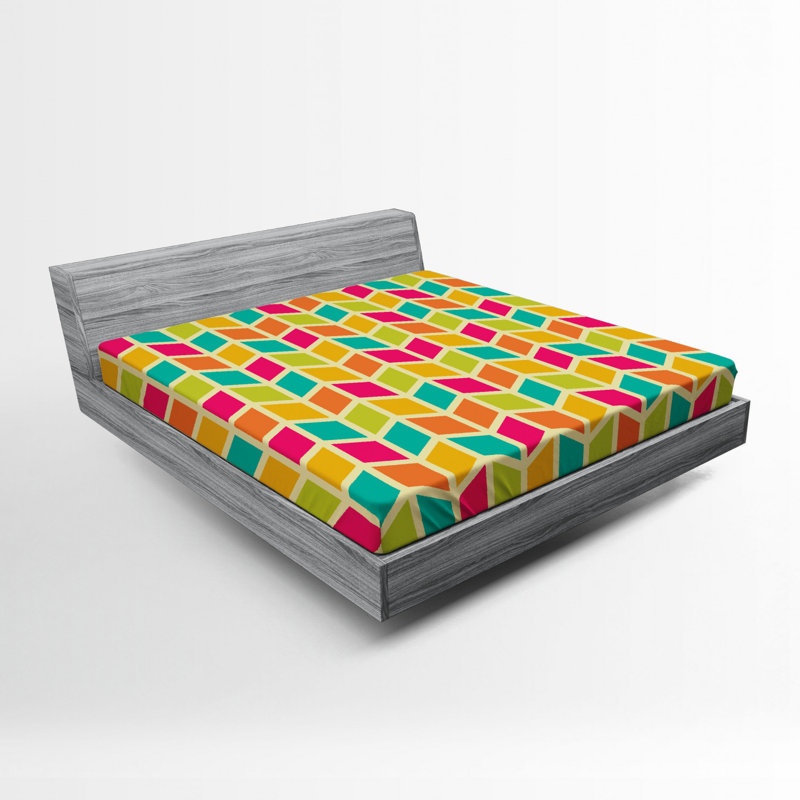 Drap-housse géométrique en microfibre, Drap-housse grand