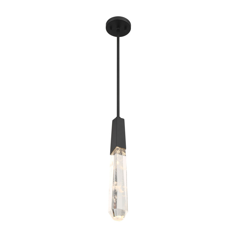 Luminaire suspendu 1 lumière DEL Alheide, Noir