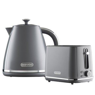 Daewoo Stirling 1.7L Plastic Electric Kettle and Toaster Set