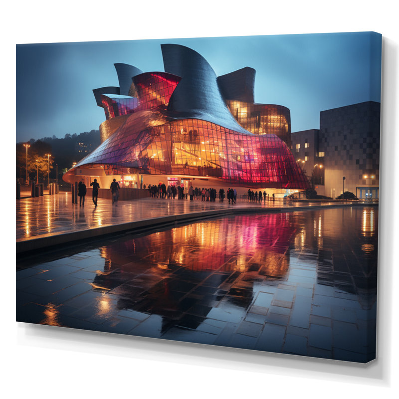 Spain Guggenheim Museum In Bilbaoin III - Spain Canvas Art Print, H 34 po x l 44 po, Toile tendue