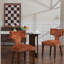 Ensemble de 2 chaises de salle à manger rembourrées en tissu, structure en bois franc-914326637