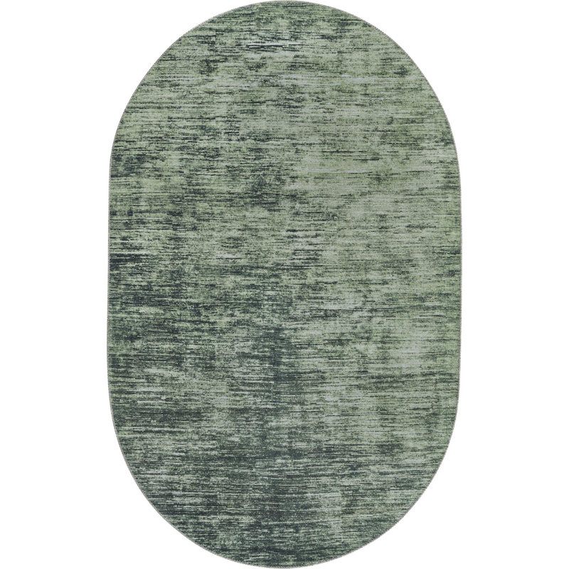 Ikhasa Chenille Abstract Indoor Rug, Oval 5' x 8'
