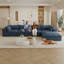 Canapé de 157,6 po Cloud, tissu en velours côtelé, sièges profonds, conception à deux couches, coussin amovible, sans assemblage, combinaison à faire soi-même pour le salon, la chambre à coucher, la salle de conférence, un appartement-653324312
