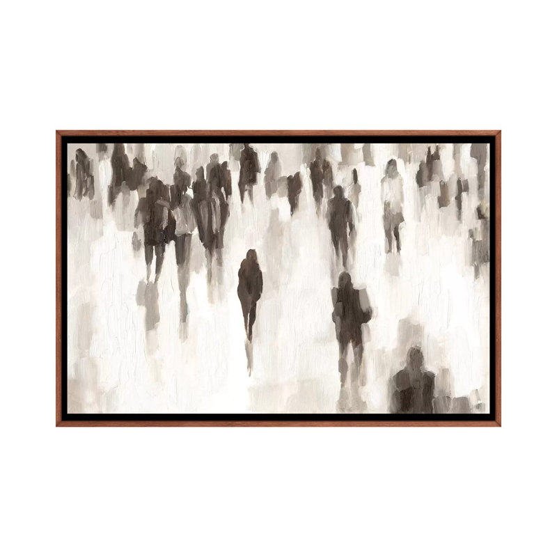 Reproduction d’art, "commuters I" par Ethan Harper, H 32 po x l 48 po x 1,5 po, Toile avec cadre en bois classique