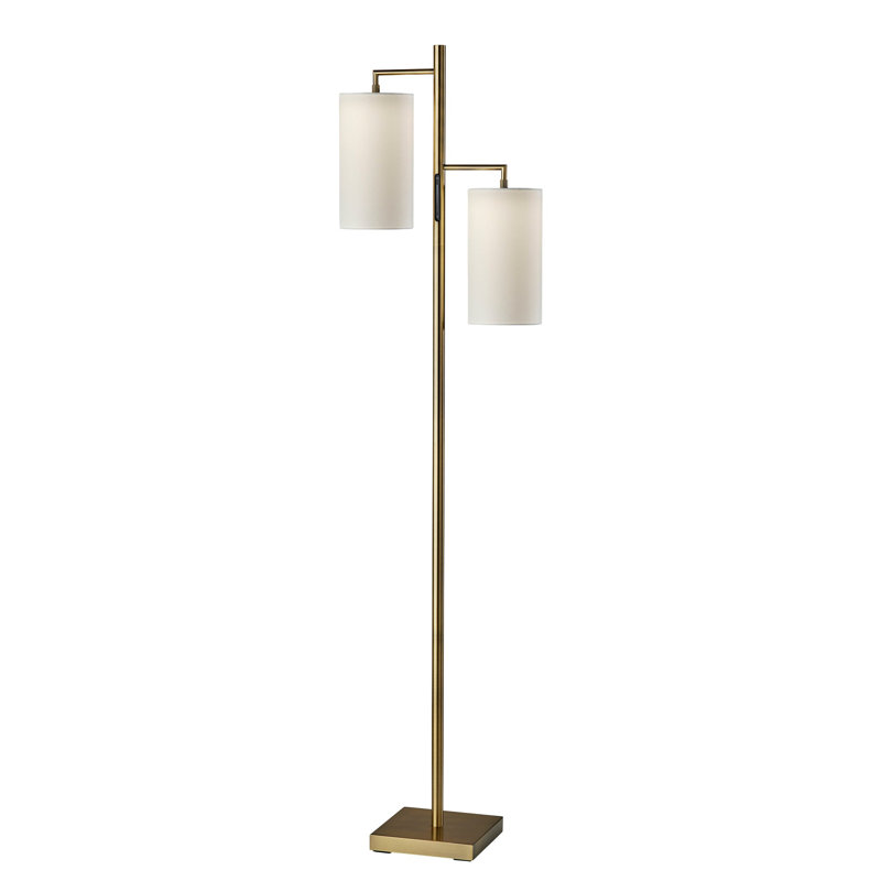 Lampe sur pied à DEL en laiton 67 po Liuba