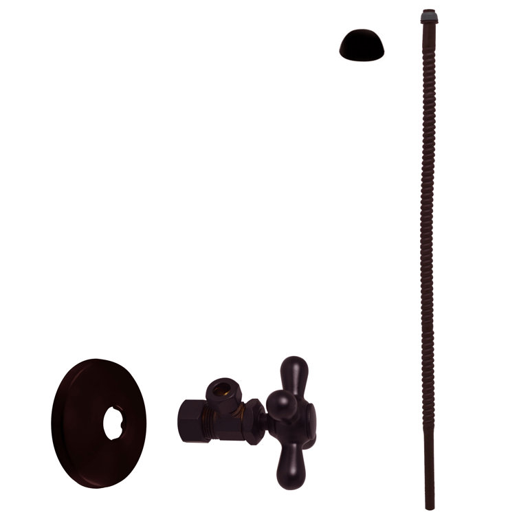5/8" x 3/8" OD x 20" Faucet and Toilet Supply Kit with Cross Handle Angle Stop Shut Off Valve