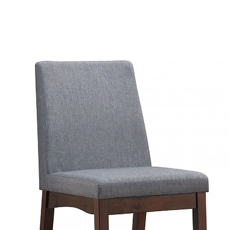 Lillis Stoddard Cotton Upholstered Ladder Back Parsons Chair in Gray
