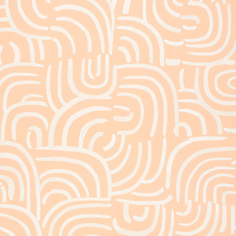 Schumacher x Backdrop New Beat Wallpaper, Light Peach