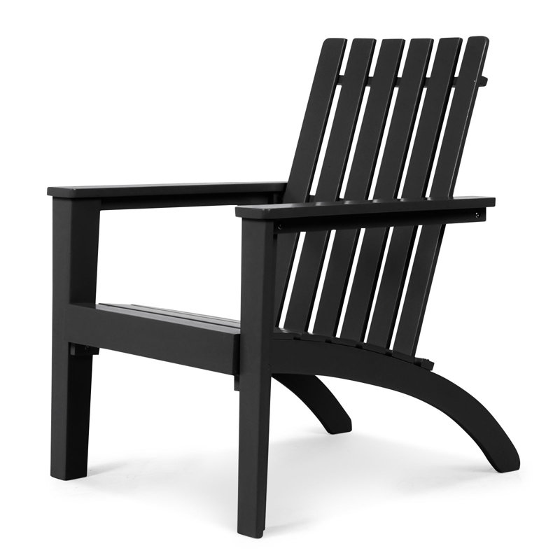 Chaise Adirondack en bois massif Pudsey, Noir