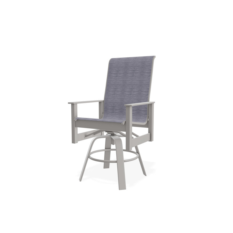 Fauteuil pivotant en polyester de qualité marine Leeward Sling, Gris chaleureux, Brooks