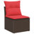 vidaXL Garden Sofa Set with Cushion 6 pcs Brown and Red Poly Rattan-1057365317