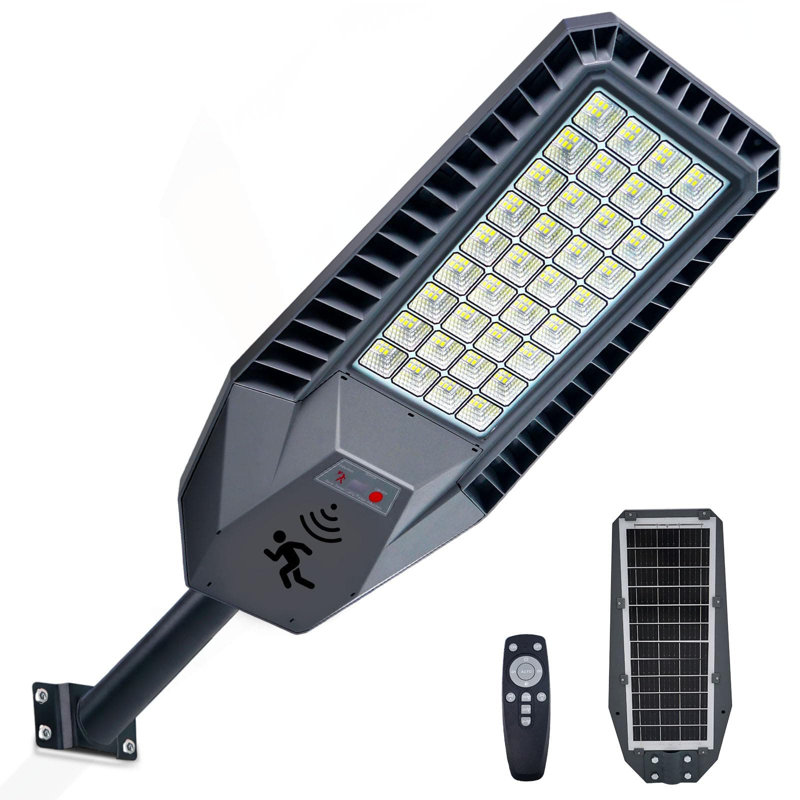 Commercial Solar Street Light With Motion Sensor - 2000LM Ultra Bright LED, IP66 Waterproof, 10000Mah Battery, Dusk To Dawn & Remote Control For Outdoor Security, Parking Lots, Roads, And Yards