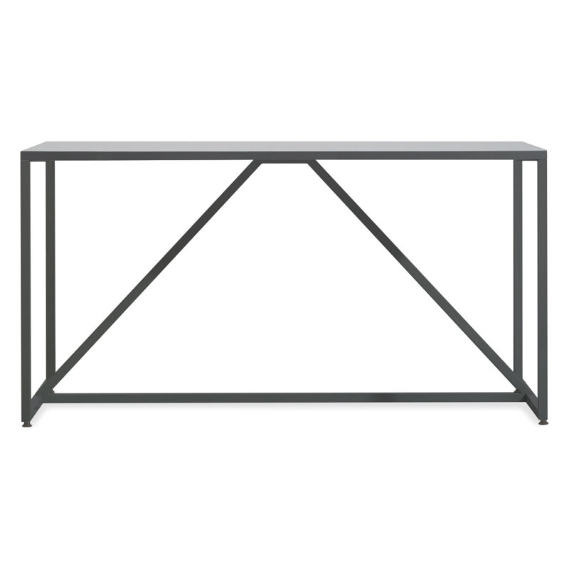 Strut Walnut Wood Dining Table, Slate, 35" W x 75" L, Bar (40" Height)