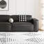 Causeuse-coussin modulable noire en cuir véritable