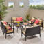 Aaliah 8 - Person Patio Conversation Set with Cushions-1332439716