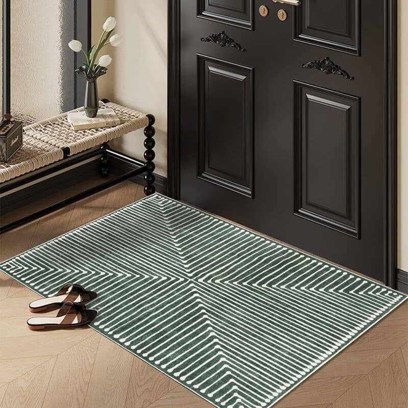 Priene - Indoor, Machine Washable Area Rug - 2'x3' Beige Green Home Carpet, Rectangle 2' x 3'
