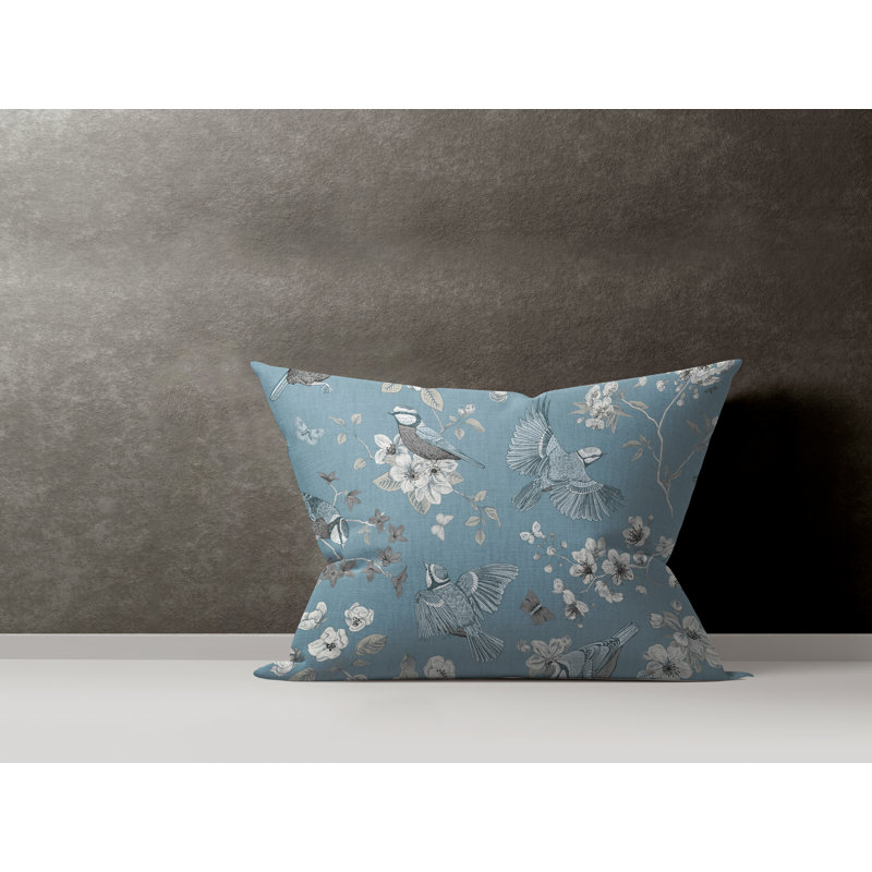 Housse et insert de coussin en coton Cosette, Bleu