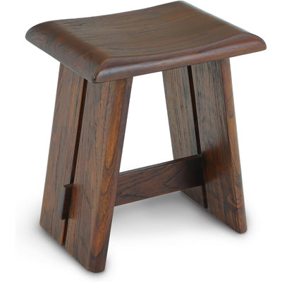 Siège de douche en teck, tabouret de bain courbé en bois avec pieds renforcés, brun foncé