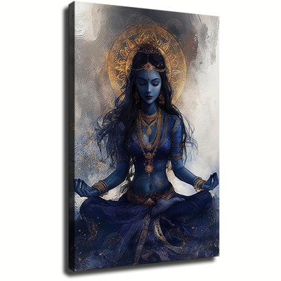 Tableau sur toile Blue Serenity encadré, prêt à accrocher, pour salon, chambre ou décoration intérieure.