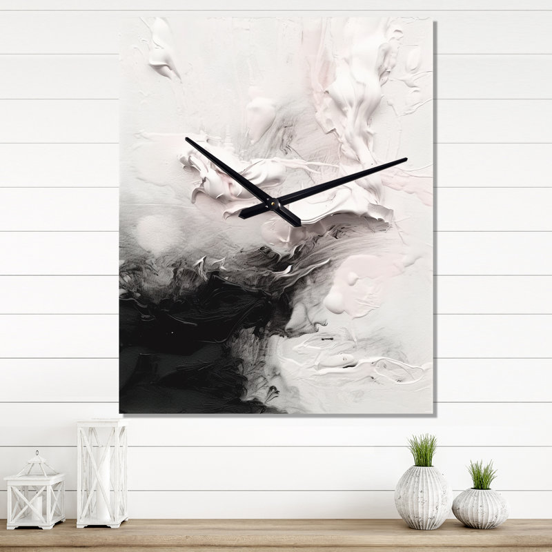 Horloge murale Twist Watercolor III - Peinture abstraite, H 40 po x l 30 po x P 1 po