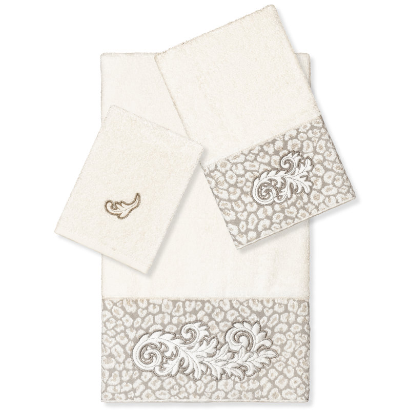  3 Piece Turkish Cotton Towel Set, Cream