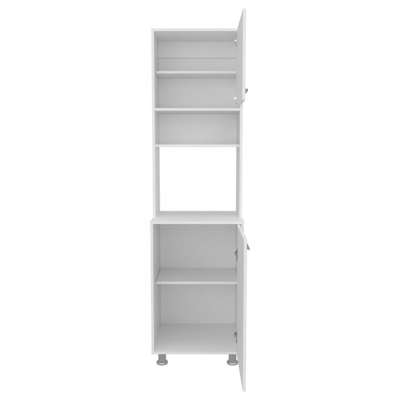 Garde-manger, 2 portes, 4 pieds, 5 tablettes, blanc