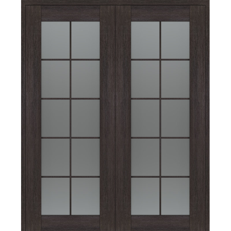 Porte standard 79,375 po en bois manufacturé massif préfini, 63,5 po x 79,375 po, Chêne, Réversible