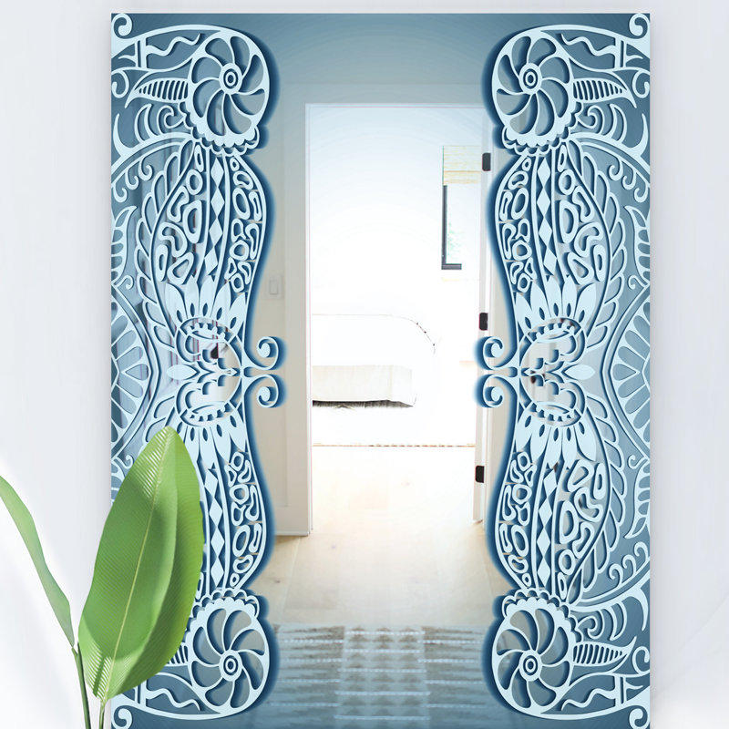 Miroir mural Mid-Century bleu clair - Regardez-moi, H 24 po x l 32 po