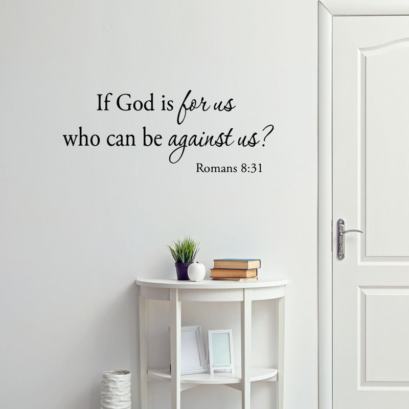 Adhésif décoratif Perchoir «If God is For Us Who can be Against Us», 20 po x 44 po
