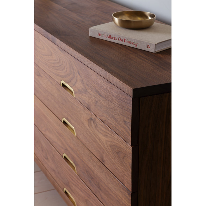 Simple 8 - Drawer Solid Wood Dresser, Walnut