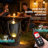 Wooden Barrel Style Outdoor Water Fountain With Lights Resin Rustic Garden Waterfall Decor For Patio Porch Yard-2142689491