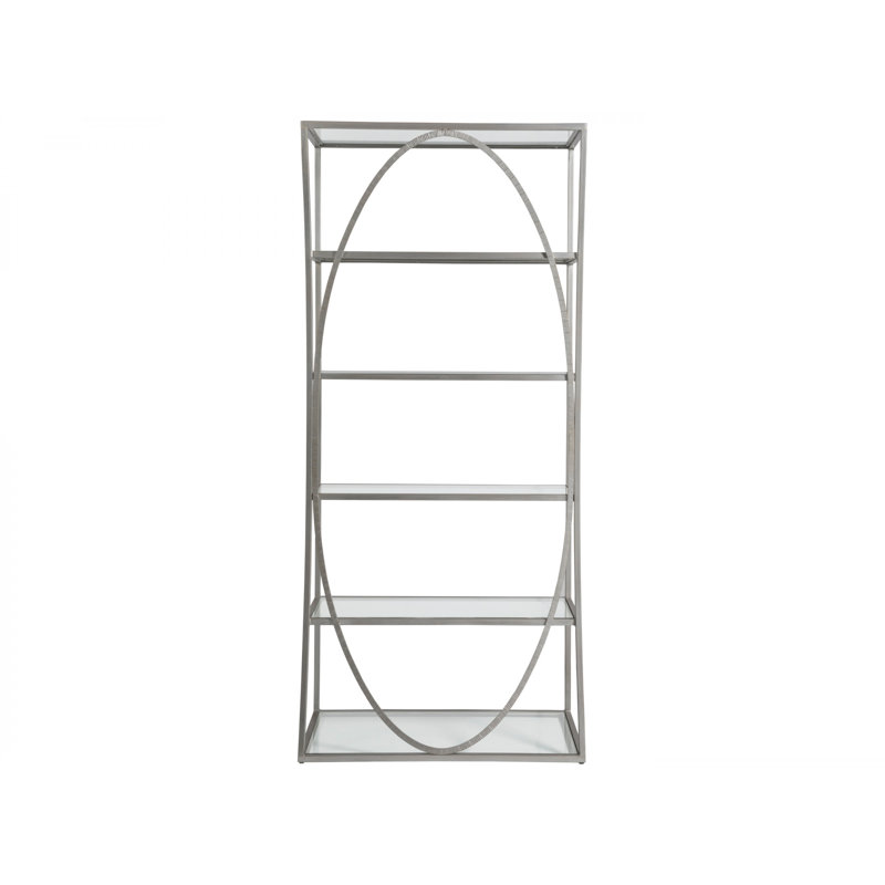 36"W x 19"D x 80"H  5-Tier Metal Designs Ellipse Etagere, (5 Shelves) 80" H x 36" W x 19" D, Argento