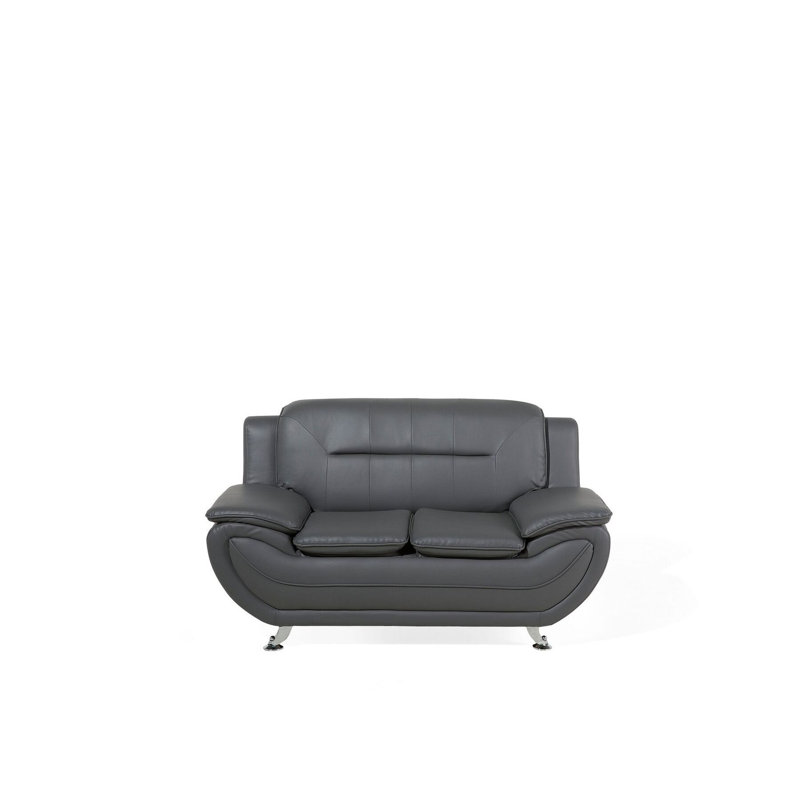 Faux Leather Living Room Set Bundara, Grey