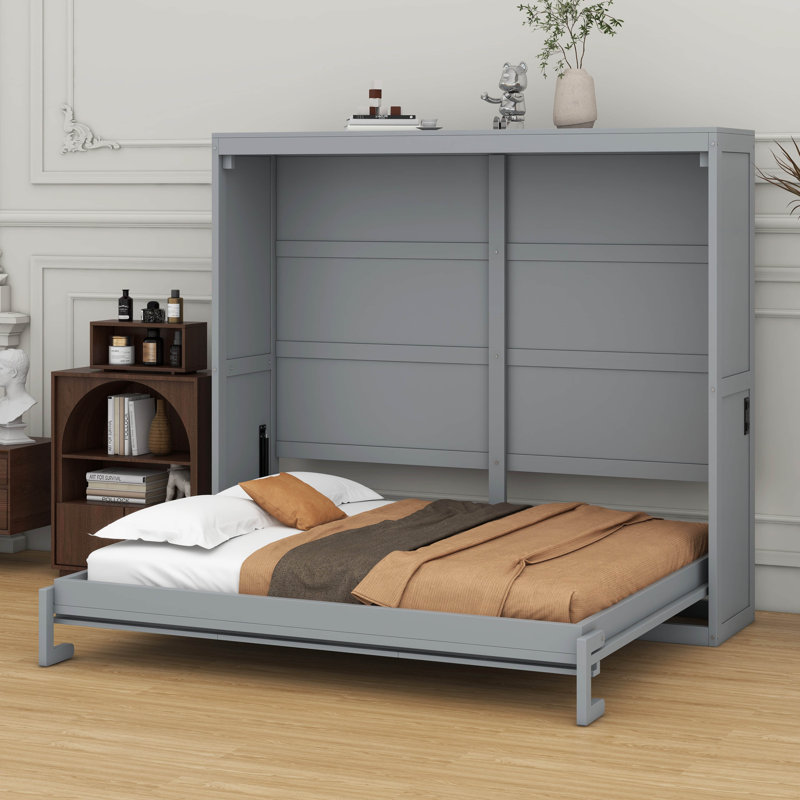 Multi-Functional Murphy Wall Bed - Space-Saving Design, Gray, Full