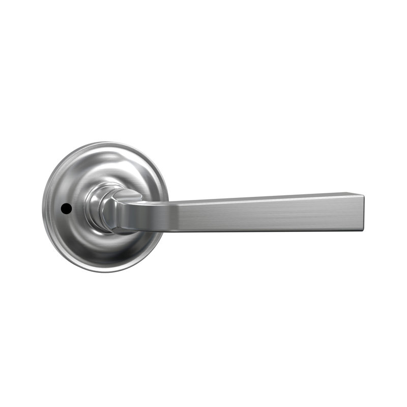 Levier d'intimité Bravura 904S-0 sur rosace ronde traditionnelle en nickel satiné, Satiné