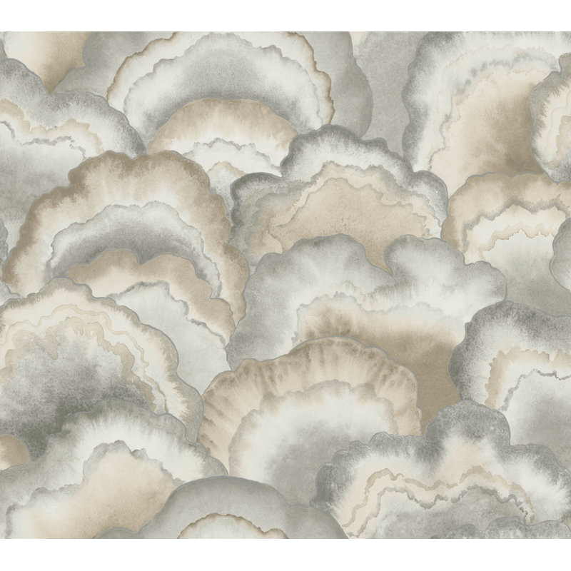 Papier peint adhésif Abalone Fans, Gris fumé