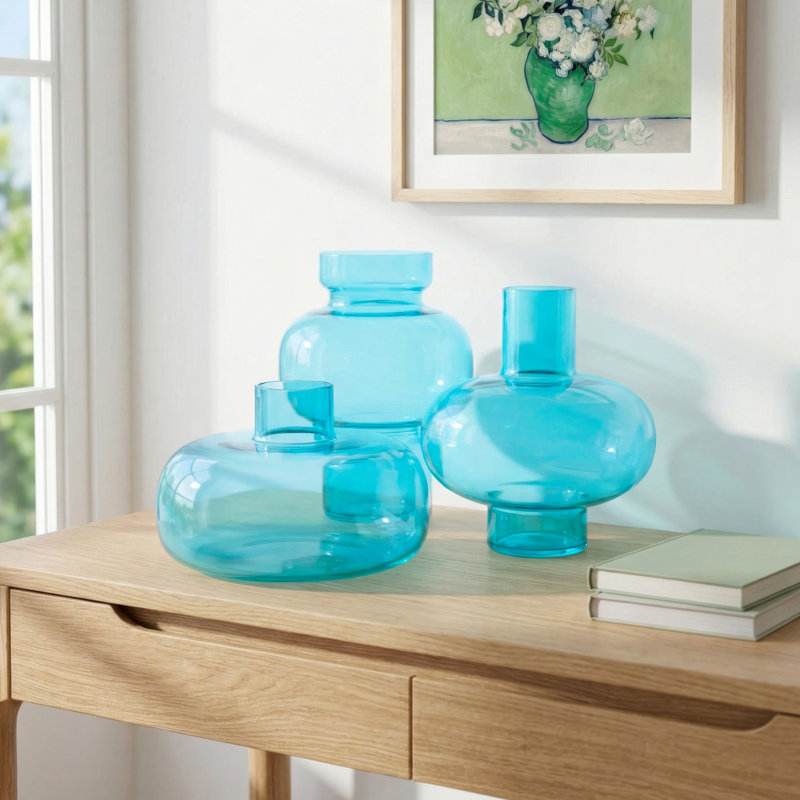 Glass Table Vase, Blue